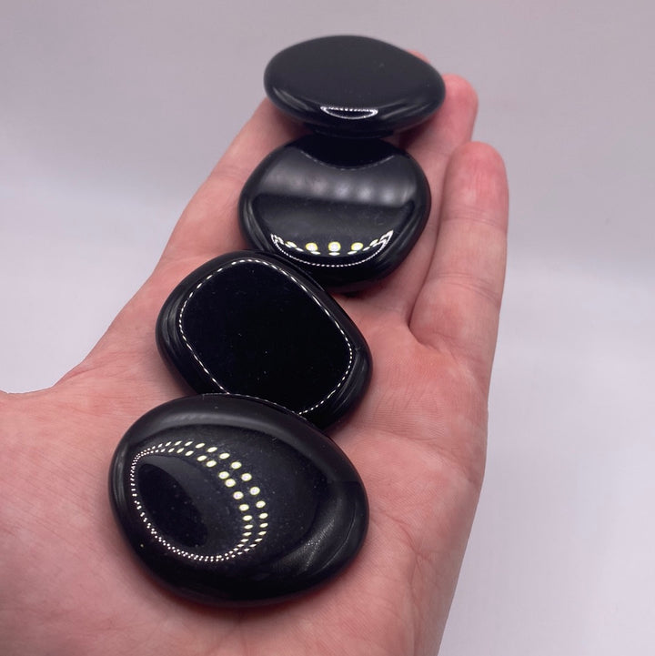 Black Obsidian Palm Stone