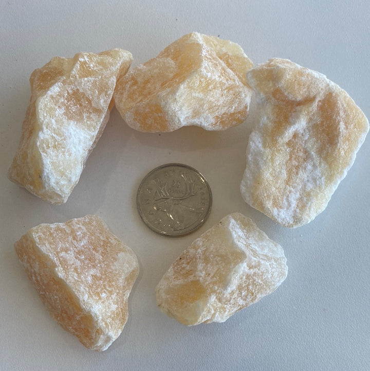 Orange Calcite Rough Cut