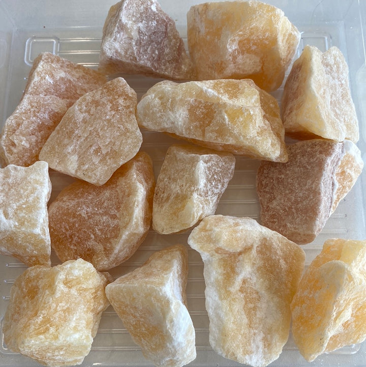 Orange Calcite Rough Cut