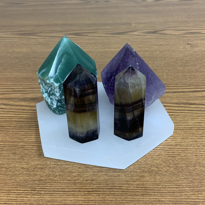 Hexagon Satin Spar (Selenite) Crystal Charging Plate