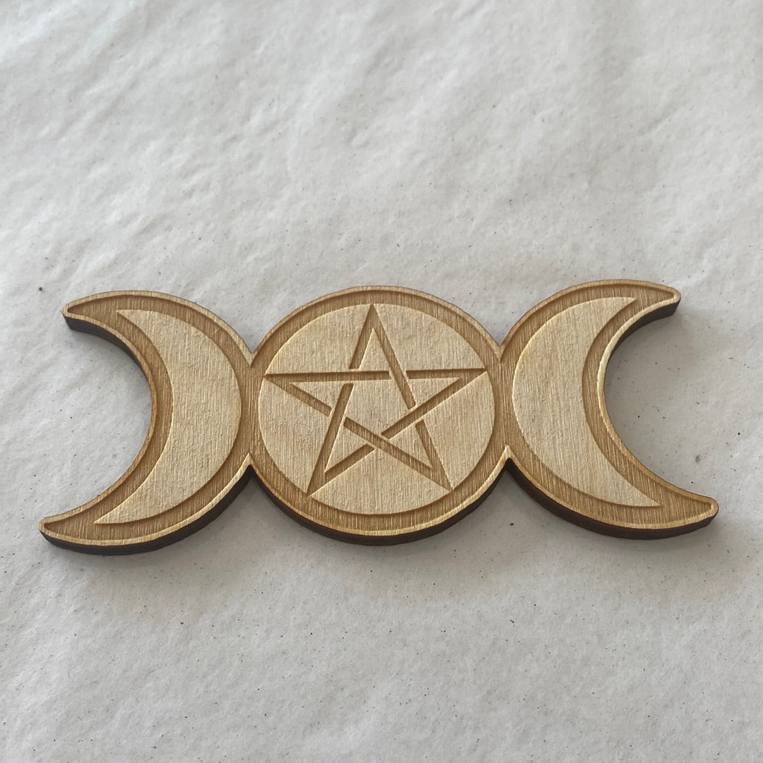 4” Triple Moon Pentagram Crystal Grid