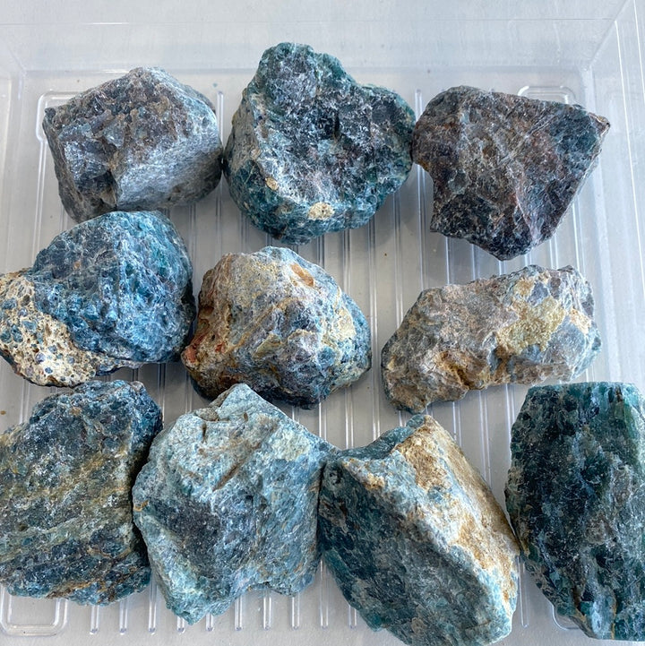 Blue Apatite Rough Cut