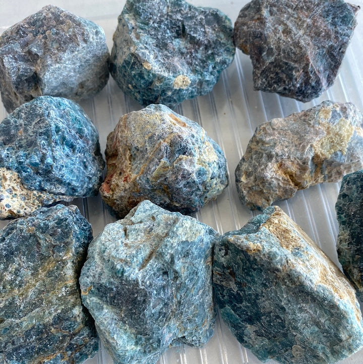 Blue Apatite Rough Cut