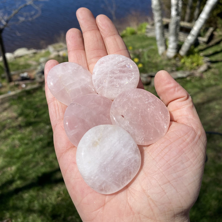 Rose Quartz Polished Palm Stone Crystal
