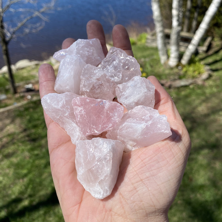 Rose Quartz Rough Cut Crystal Healing Stones