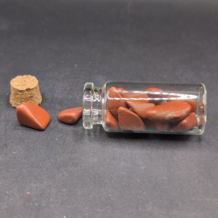 Red Jasper Chips In A Bottle