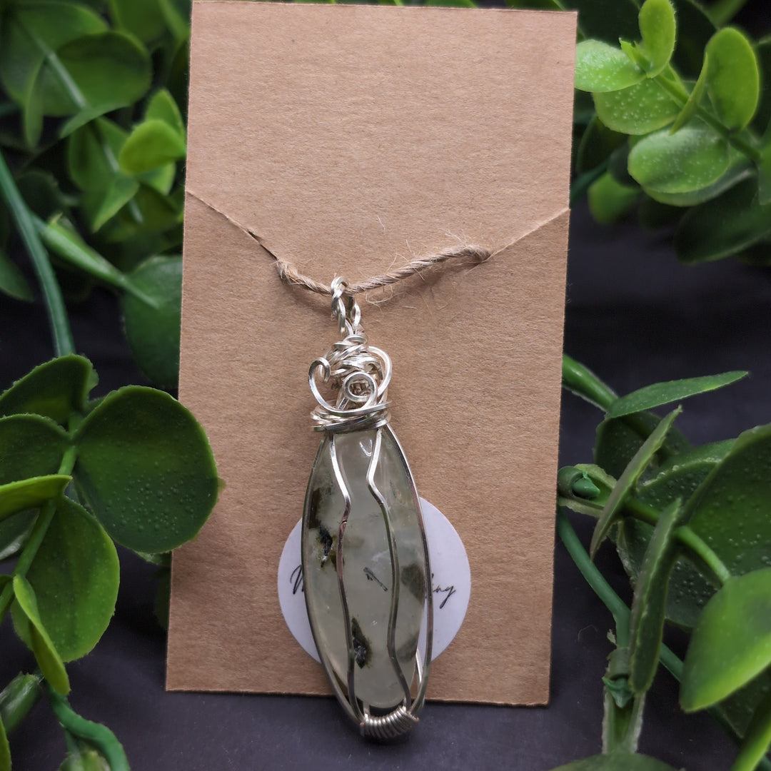 Prehnite Handcrafted Sterling Silver Pendant