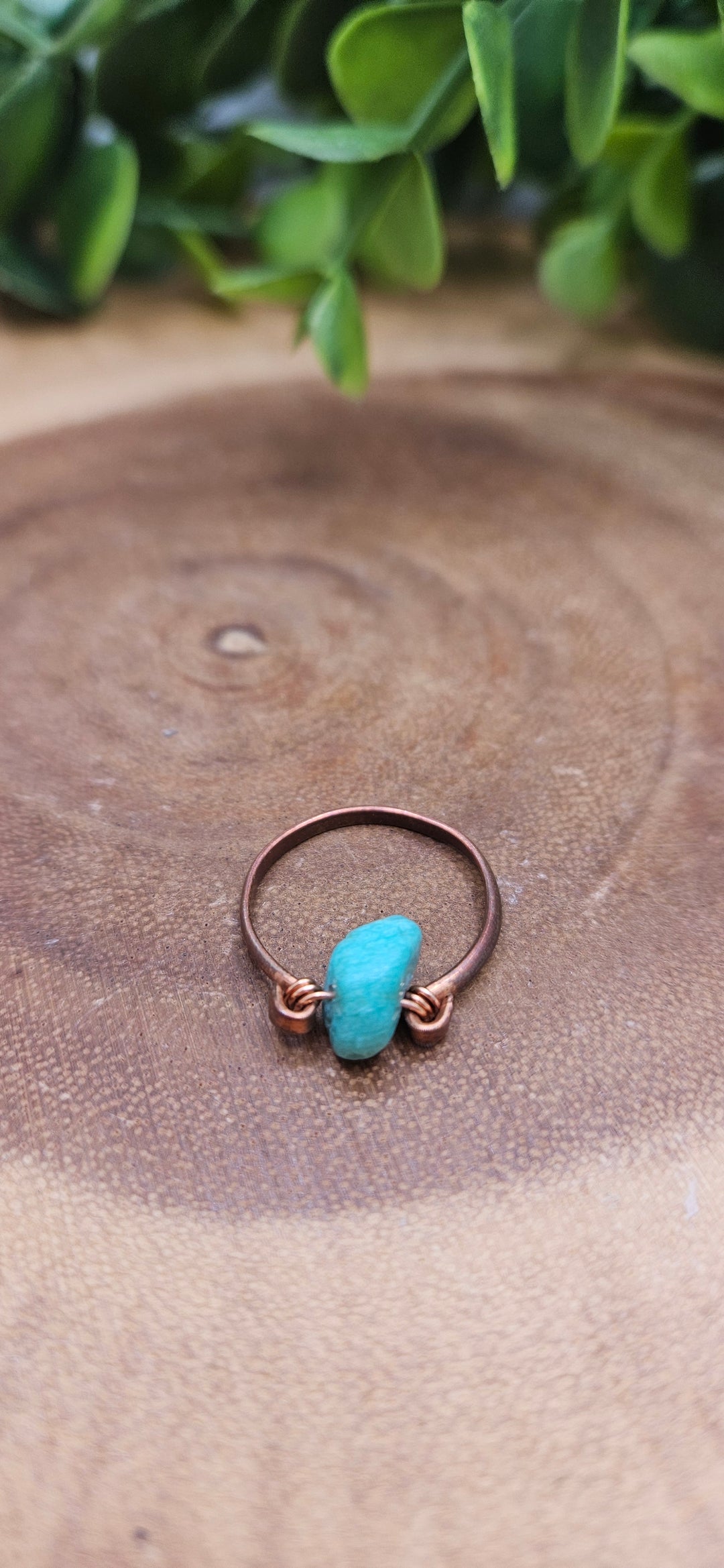 Copper Plated Amazonite Ring