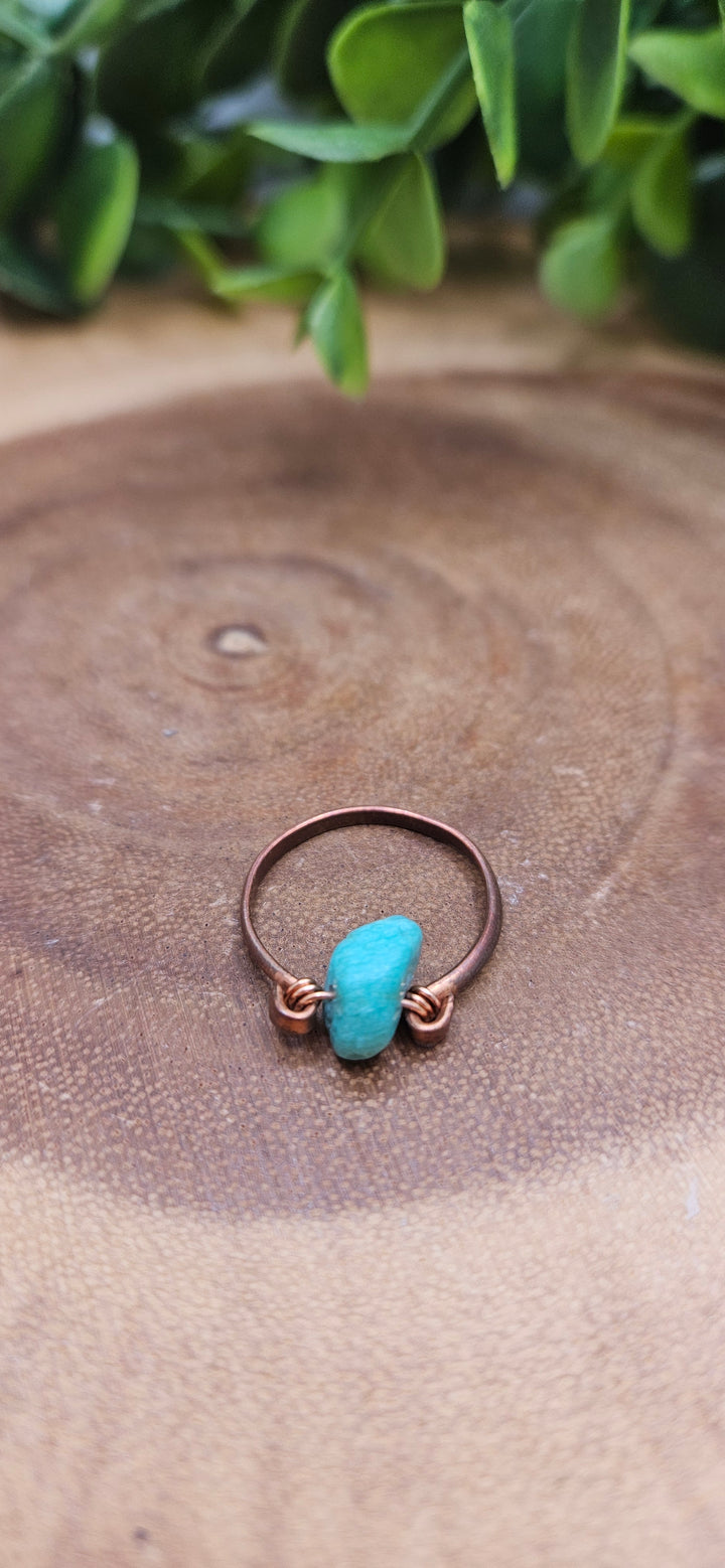 Copper Plated Amazonite Ring