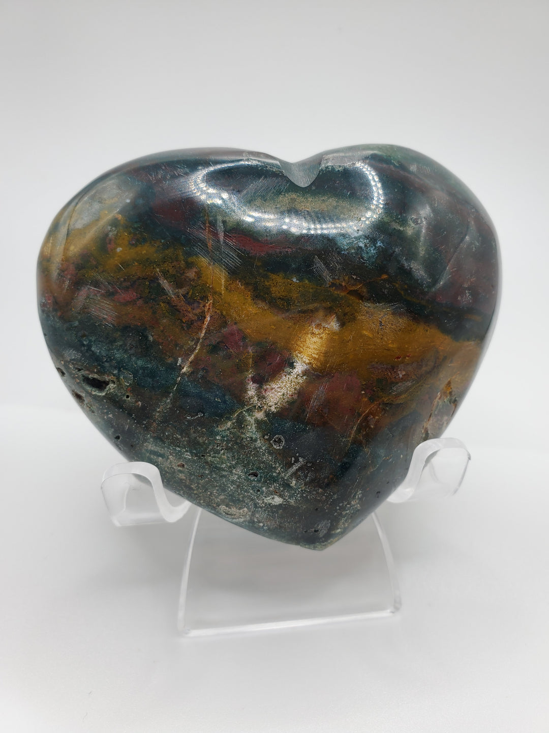 Ocean Jasper Carved Heart