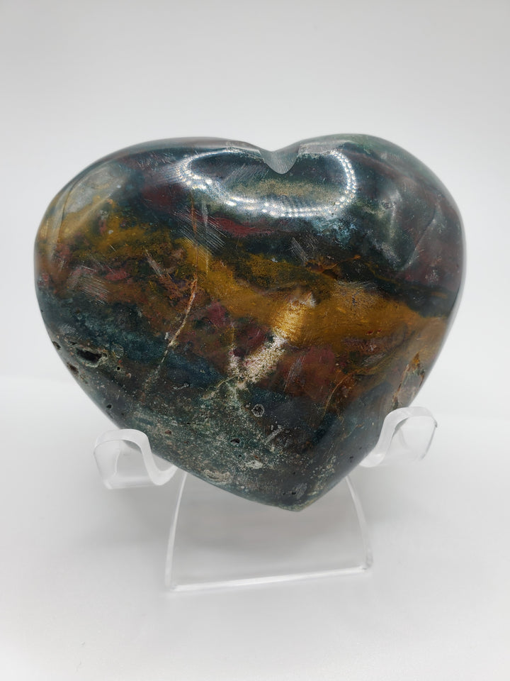 Ocean Jasper Carved Heart