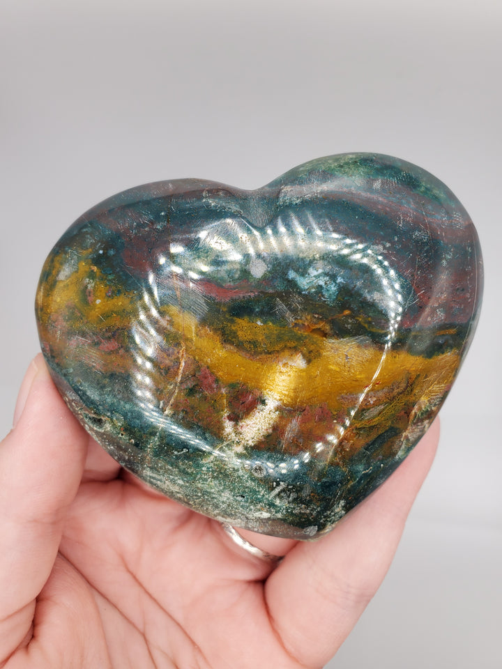 Ocean Jasper Carved Heart
