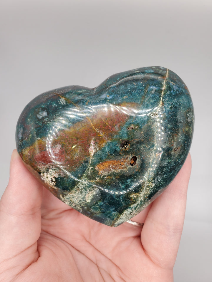 Ocean Jasper Carved Heart