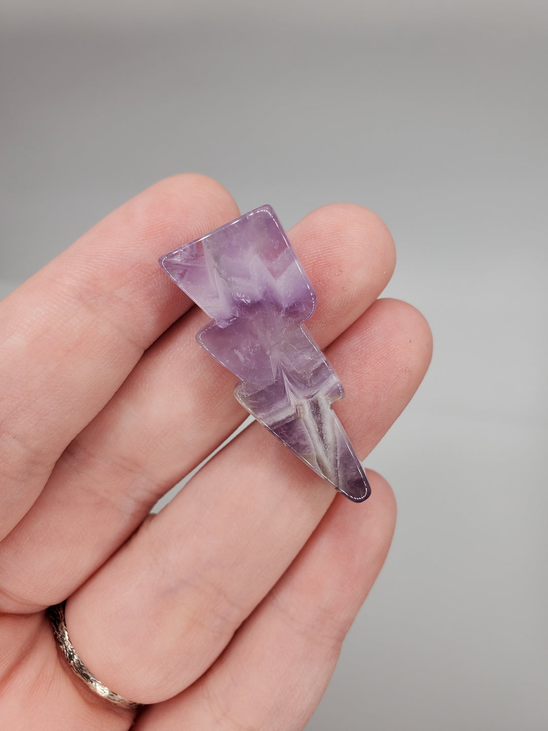 Amethyst Lightning Bolt Carving 1"