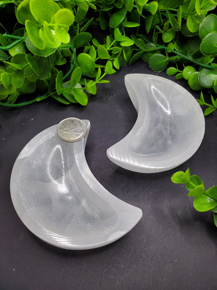 Crescent Moon Selenite Charging Bowl