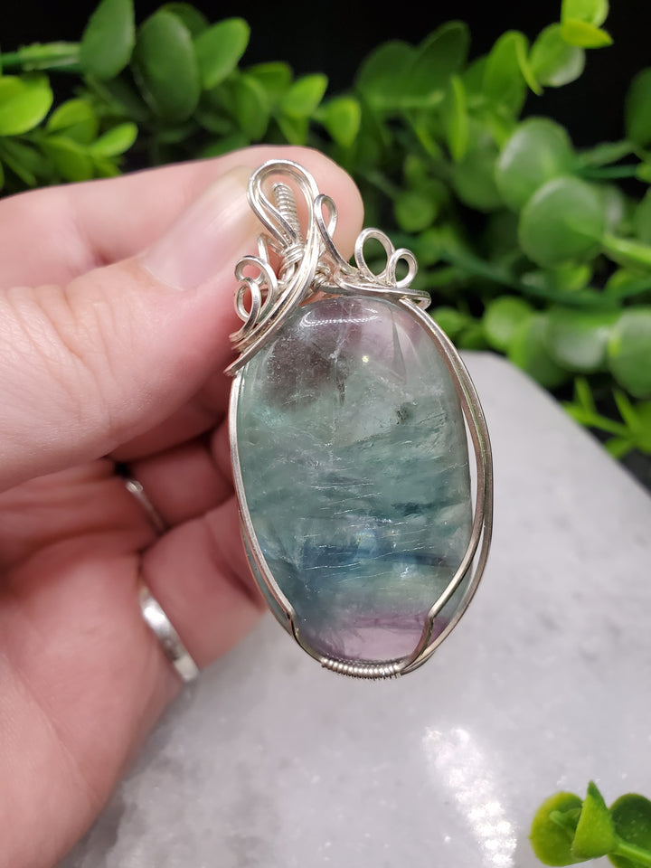 Fluorite Sterling Silver Pendant