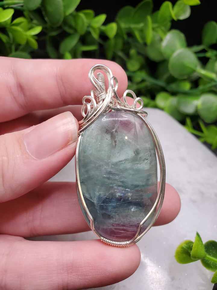 Fluorite Sterling Silver Pendant