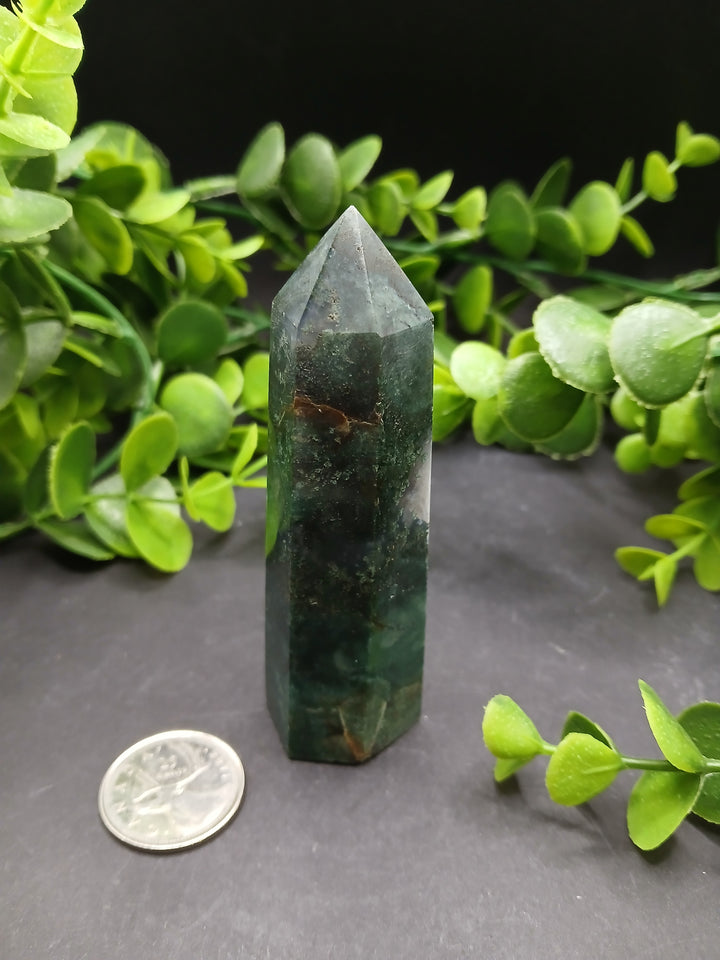 Moss Agate Polished Point #2