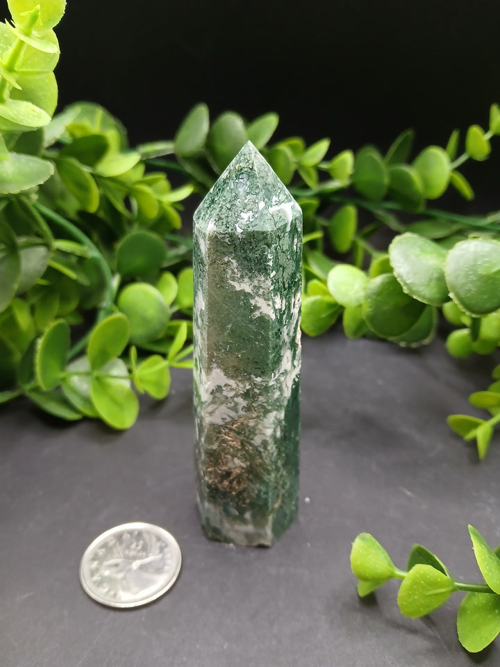 Moss Agate Polished Point #4