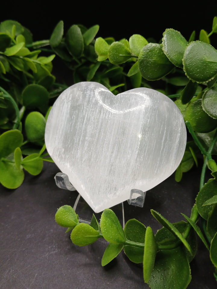 Satin Spar Hearts 70-80mm (Selenite)