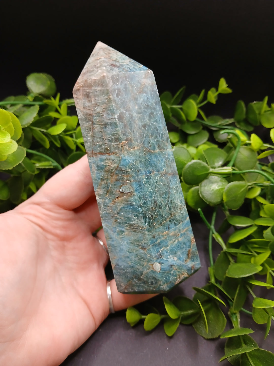 Large Blue Apatite Polished Point