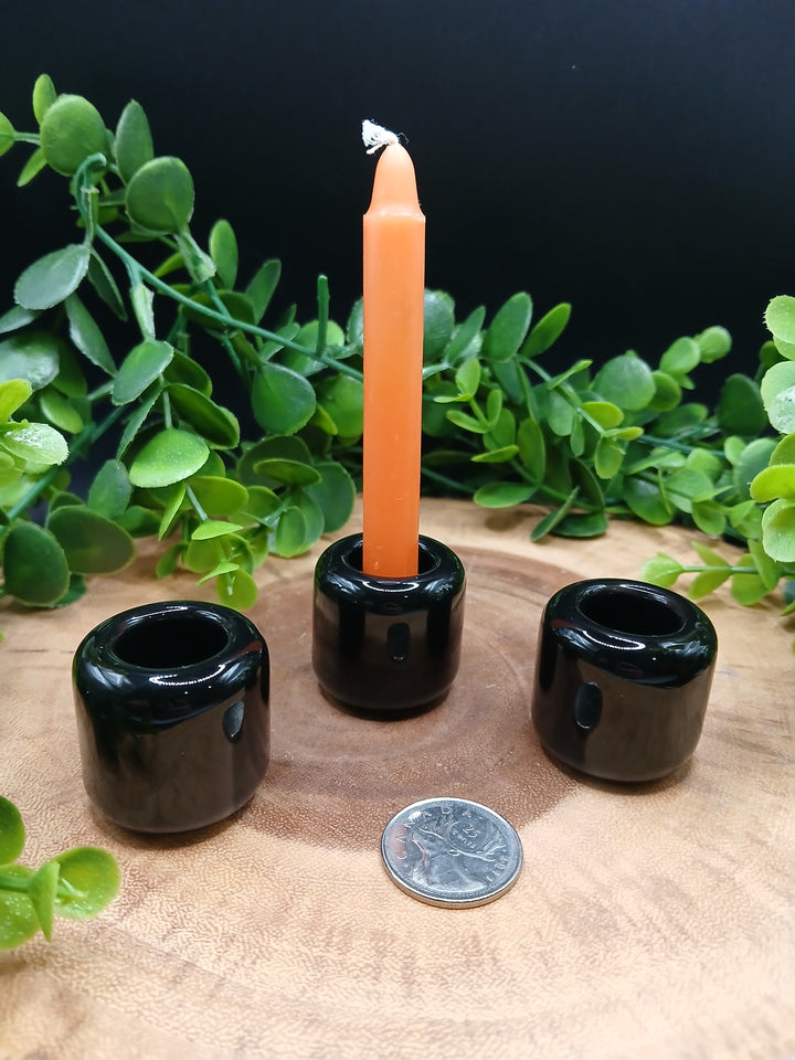 Black Porcelain Candle Holder