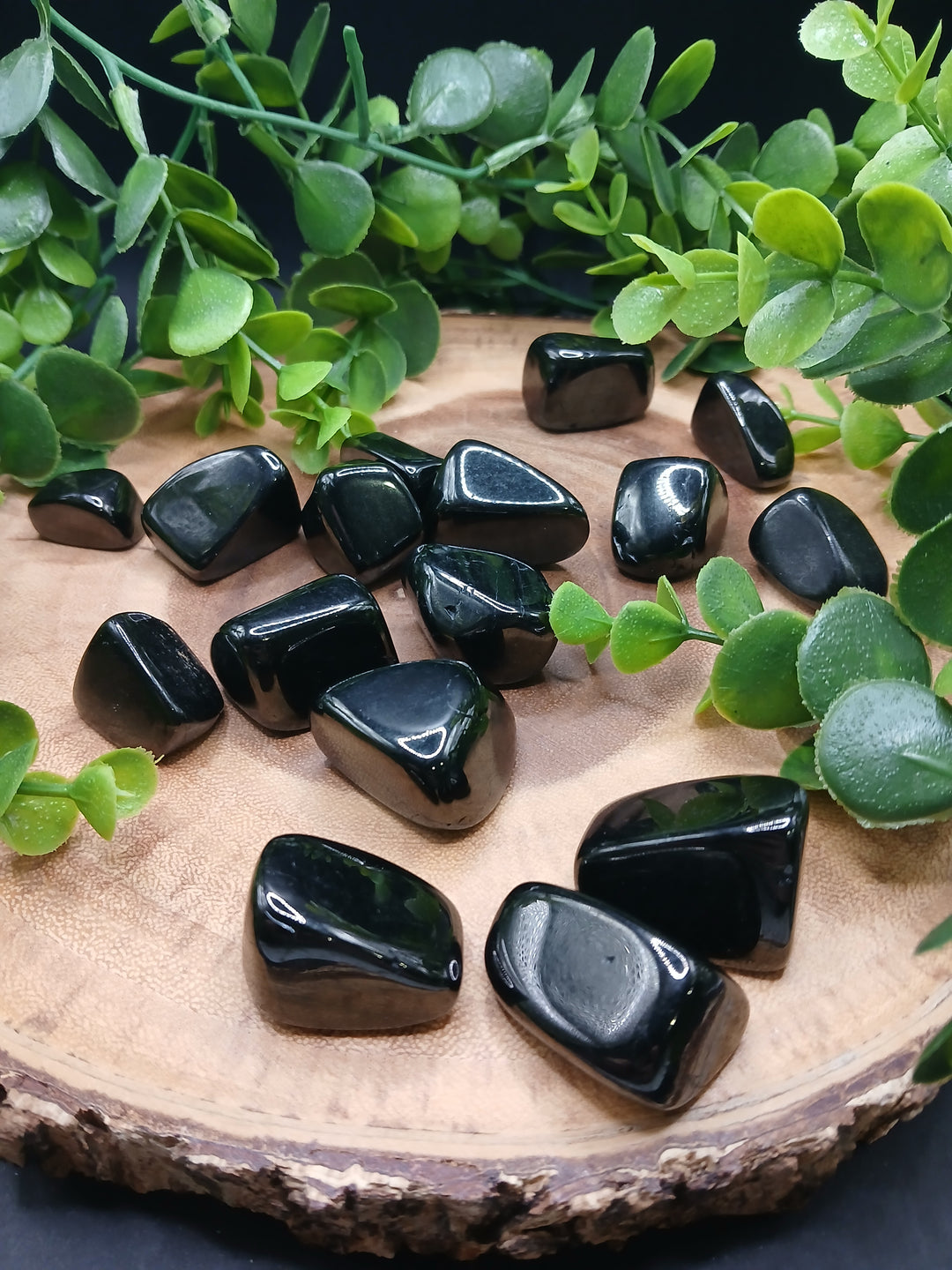 Jet Tumbled Stones