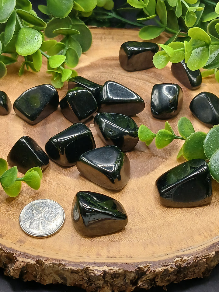 Jet Tumbled Stones