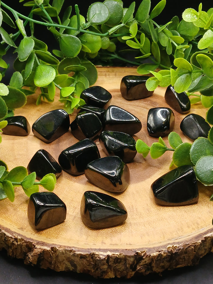 Jet Tumbled Stones