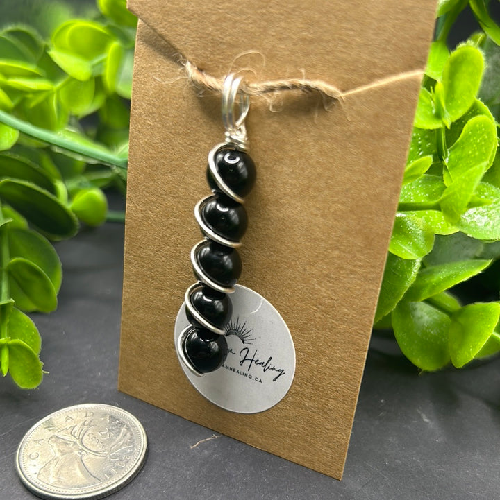 Black Obsidian Wire Wrapped Pendant