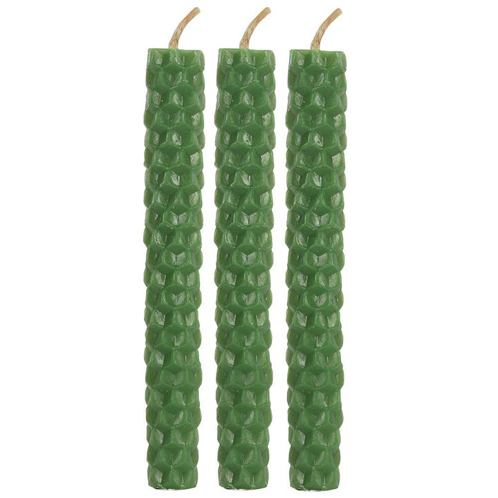 Set of 6 Green Beeswax Magic Spell Candles
