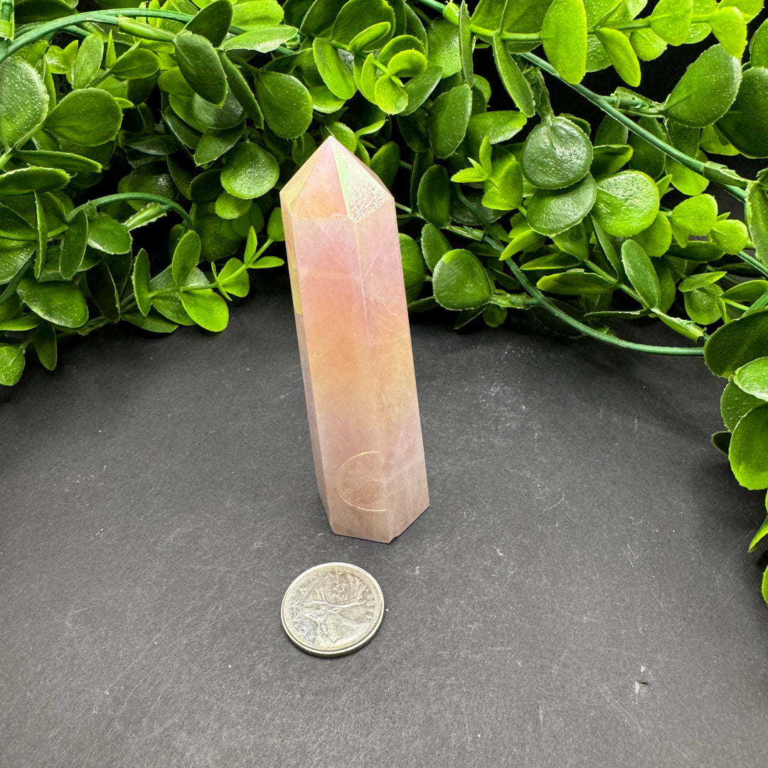 Aura Rose Quartz Polished Point #4