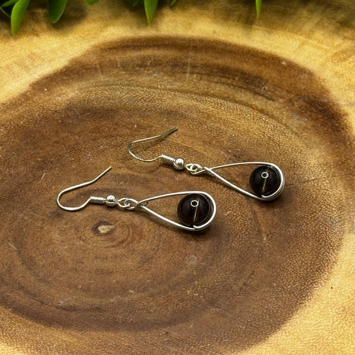 Smokey Quartz Teardrop Sterling Silver Pendant & Earrings Set
