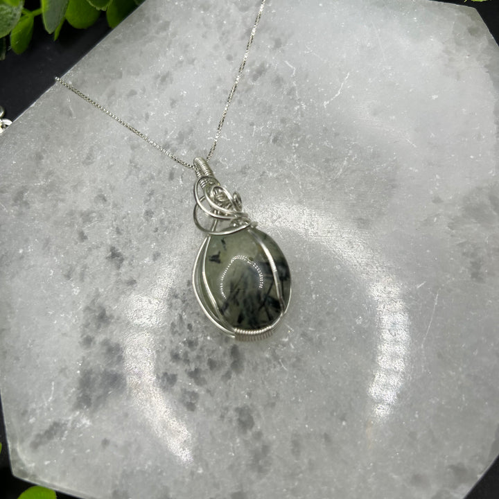 Prehnite Handcrafted Sterling Silver Pendant