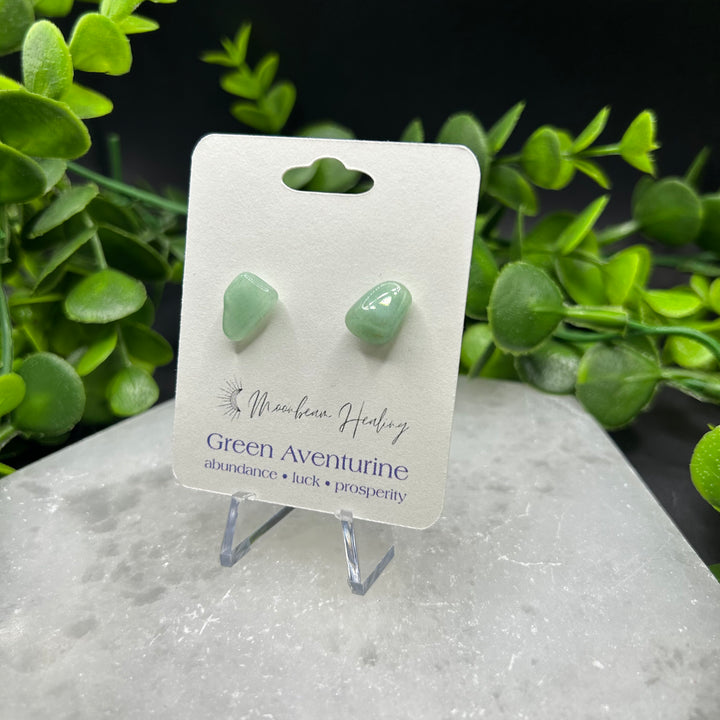 Green Aventurine Polished Earrings