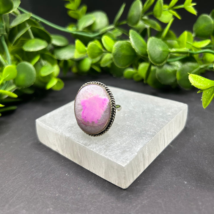 Pink Dyed Agate Ring