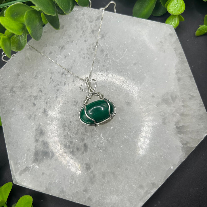 Handcrafted Malachite Sterling Silver Pendant