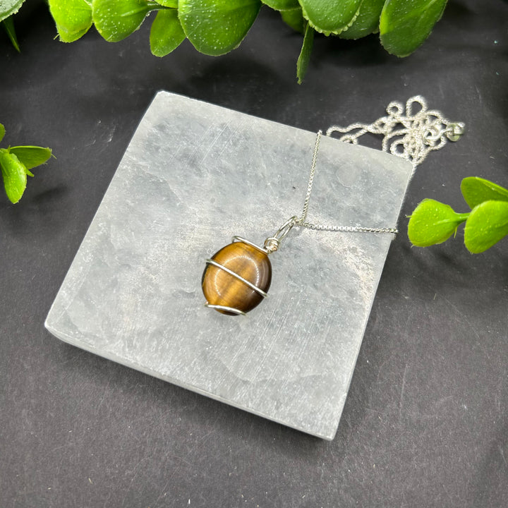 Tiger Eye Wire Wrapped Pendant