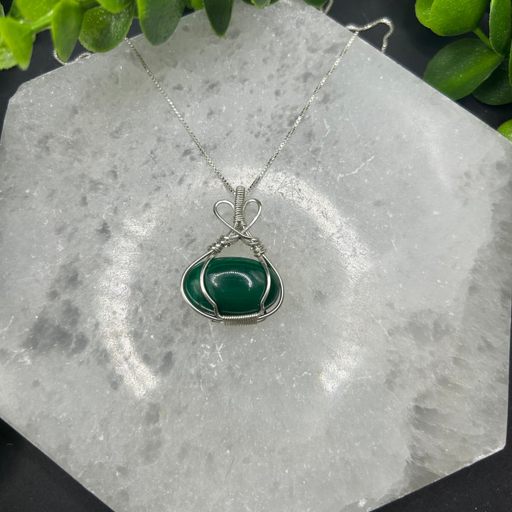 Handcrafted Malachite Sterling Silver Pendant