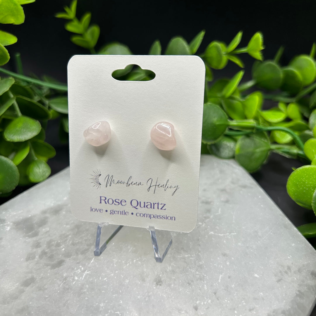 Rose Quartz Stud Earrings