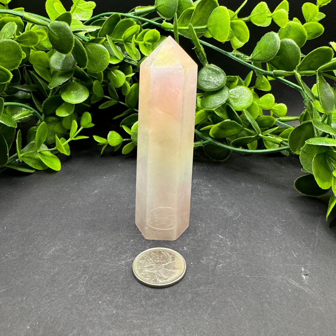 Aura Rose Quartz Polished Point #1