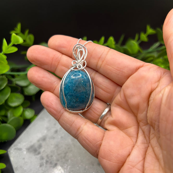 Blue Apatite Sterling Silver Pendant (#1)