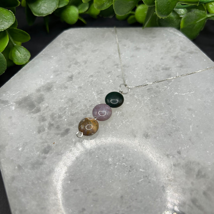 Moss Agate Minimalist Pendant