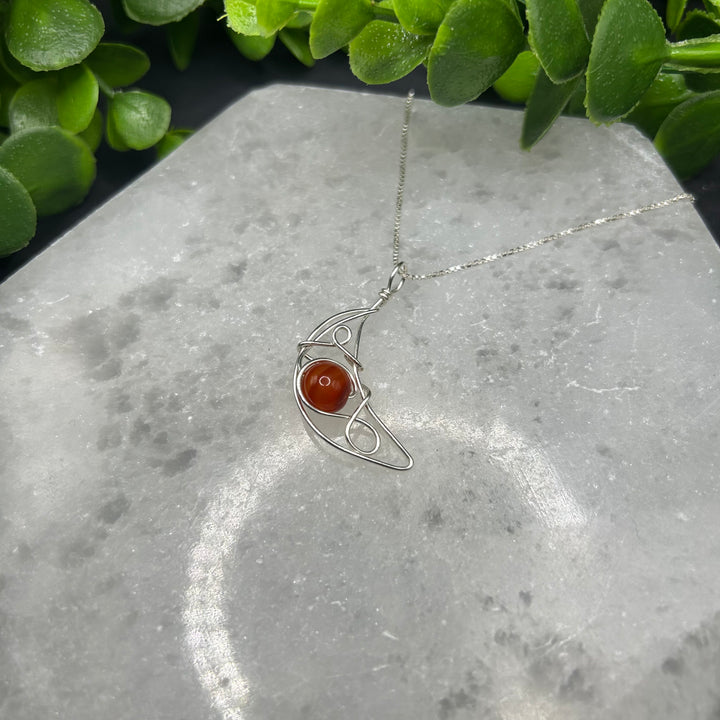 Carnelian Moon Pendant