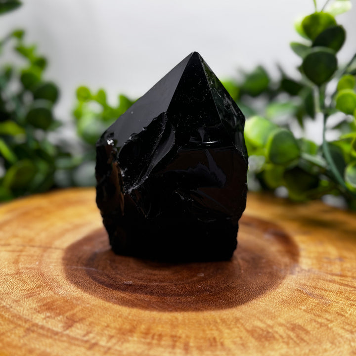 Black Obsidian Top Polished Rough Cut Points