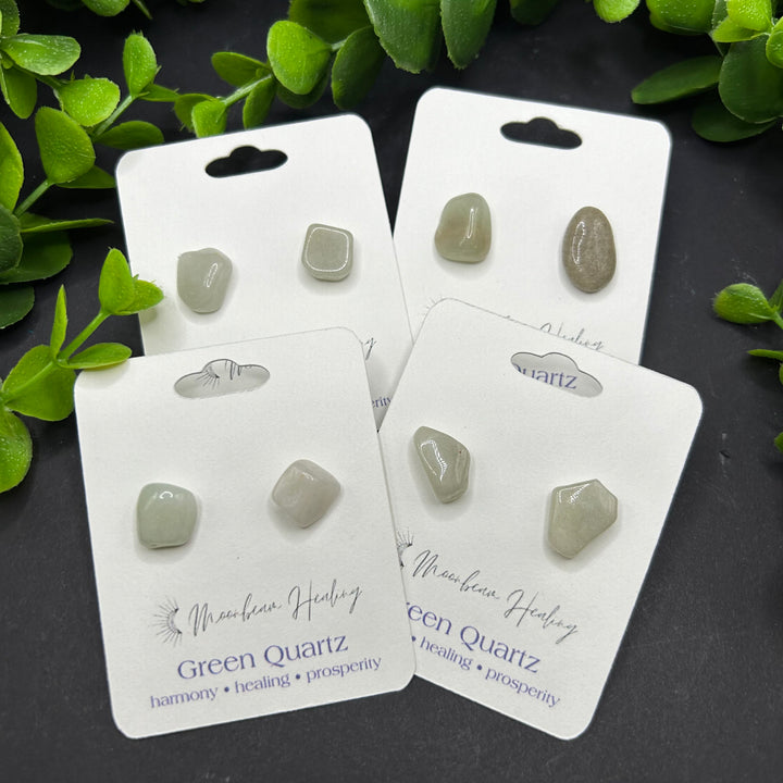 Green Quartz Stud Earrings