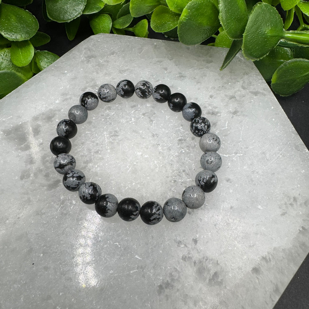 Snowflake Obsidian 8mm Bracelet