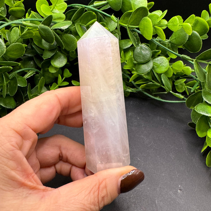 Aura Rose Quartz Polished Point #2