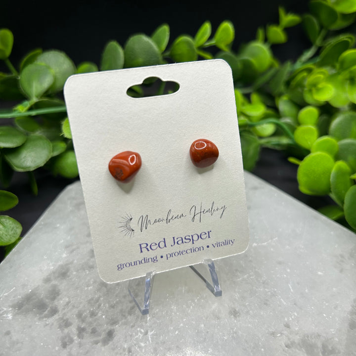 Red Jasper Stud Earrings