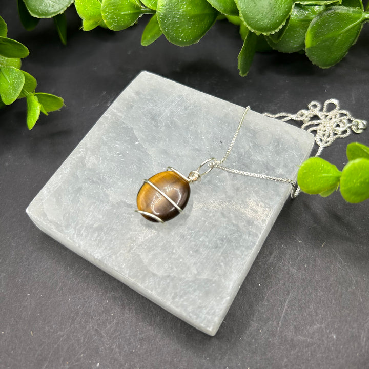 Tiger Eye Wire Wrapped Pendant